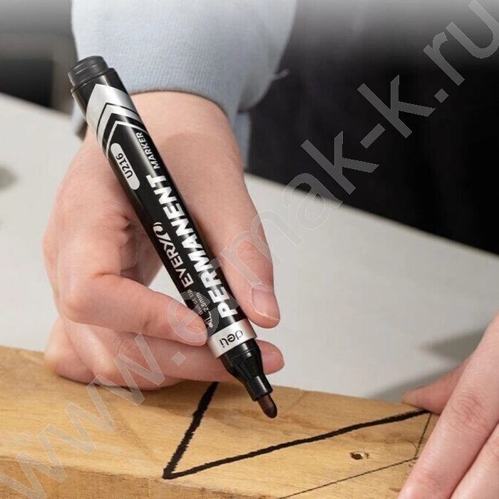 Маркер перм. /красный/ 2,5мм круг Everyu /заправляемый | Фото 5