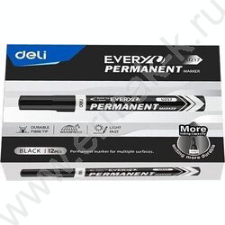 Маркер перм. /черный/ 1,5мм круг Everyu /заправляемый | Фото 2