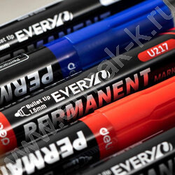 Маркер перм. /черный/ 1,5мм круг Everyu /заправляемый | Фото 3