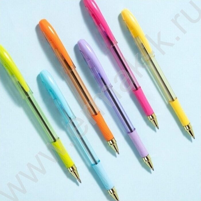 Ручка шар  синяя 0,7мм, резиновая манжета  /ассорти | Фото 3