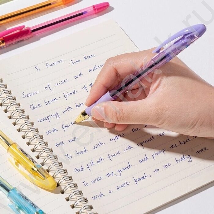 Ручка шар  синяя 0,7мм, резиновая манжета  /ассорти | Фото 6