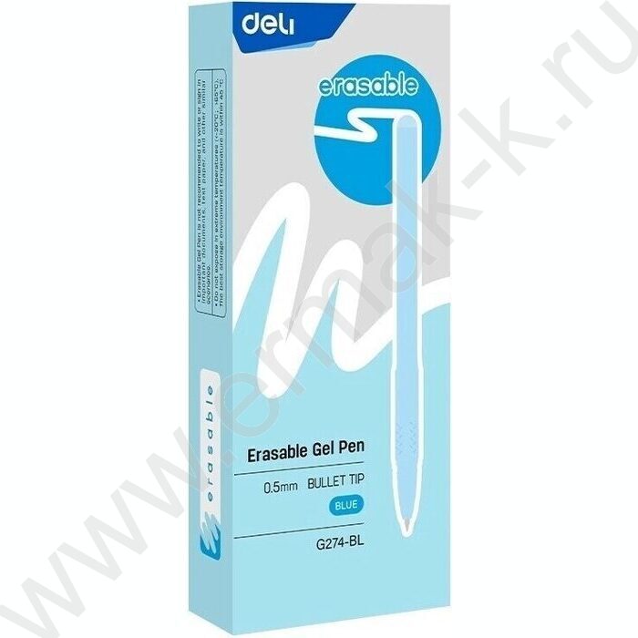 Ручка гелевая Пиши-Стирай 0,5мм синяя, корпус круглый /ассорти | Фото 2