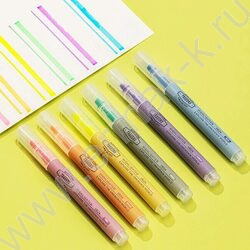 Текстовыделитель /набор  6цв/ 1-3,5мм косой, флуоросцентный /ПЭТ-бокс | Фото 4