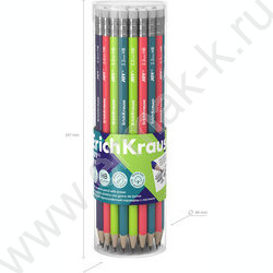 Карандаш пластиковый  с ластиком  HB JOY® Reef /цвет корпуса - ассорти | Фото 4