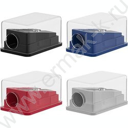 Точилка 1отв. пластик Base Mini, Classic /с контейнером /ассорти | Фото 1