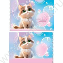 Альбом д/рисования-спираль 40л "Нежные котики" NEW | Фото 3