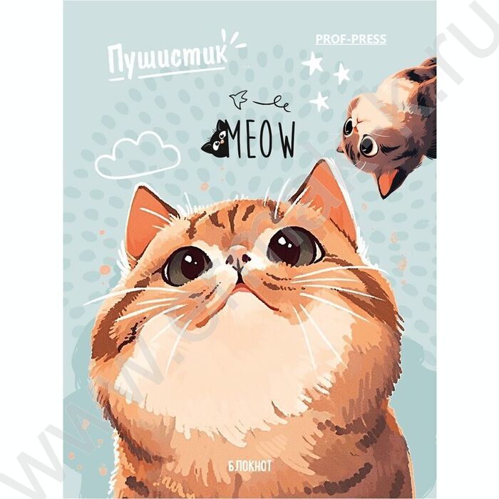 Блокнот  48л А7 склейка "Кот-пушистик-1" | Фото 5