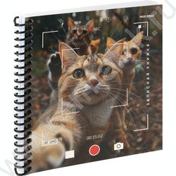 Зап. книжка  80л А6 спираль "Котики в объективе камеры" NEW | Фото 1