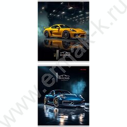 Тетрадь  48л клетка/спираль "Авто на тёмном фоне" /софт-тач/ ассорти | Фото 1