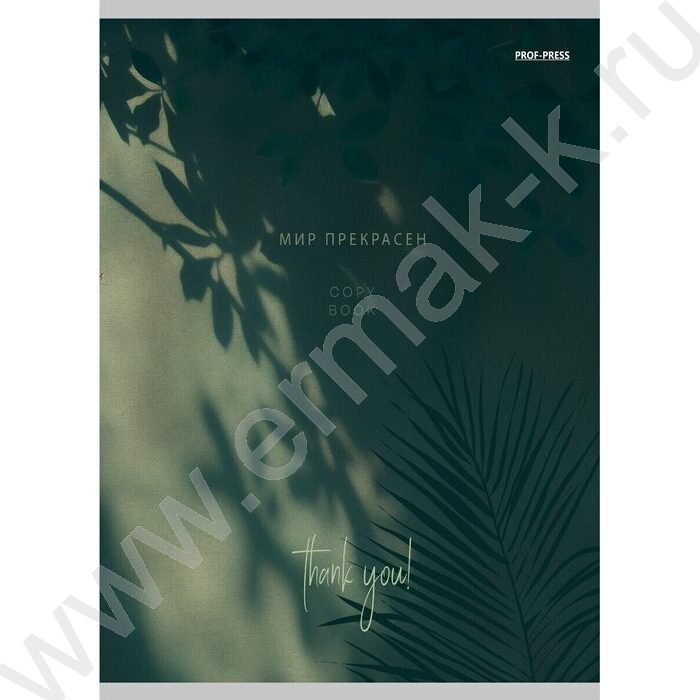 Тетрадь  80л А4 клетка "Тень от листьев" | Фото 1