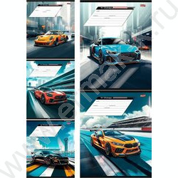 Тетрадь  12л клетка "Разные автомобили-5" 5видов | Фото 1