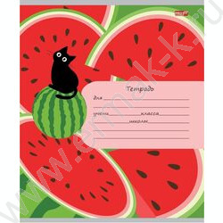 Тетрадь  12л клетка "Фрукты,ягоды и кот" 5видов | Фото 2