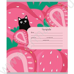 Тетрадь  12л клетка "Фрукты,ягоды и кот" 5видов | Фото 4