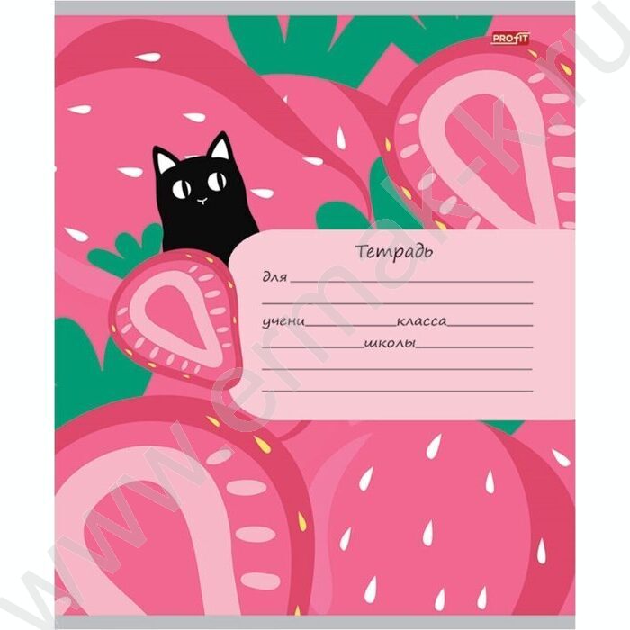 Тетрадь  12л клетка "Фрукты,ягоды и кот" 5видов | Фото 4