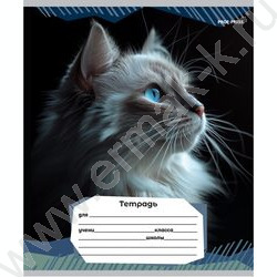 Тетрадь  12л линейка "Портретные фото котов-2" 5видов | Фото 2