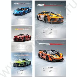 Тетрадь  12л линейка косая "Разные автомобили-4" 5видов | Фото 1