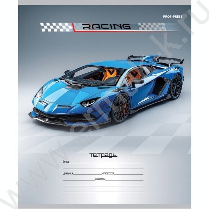Тетрадь  12л линейка косая "Разные автомобили-4" 5видов | Фото 3