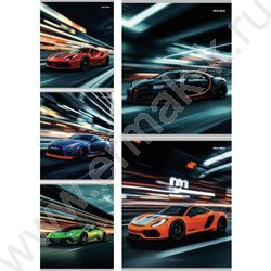 Тетрадь  48л линейка "Разные автомобили-9" ассорти | Фото 1