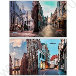 Тетрадь  80л клетка "Городские улицы-1" ассорти | Фото 1