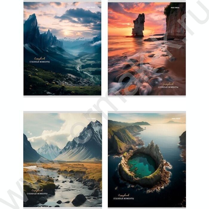 Тетрадь  80л клетка "Природа и горы" ассорти | Фото 1