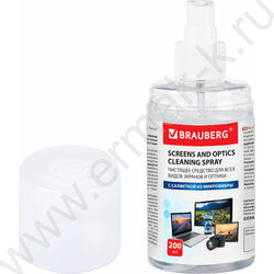 Чистящий набор для экранов всех типов и оптики, комплект салфетка и спрей, 200 мл | Фото 2