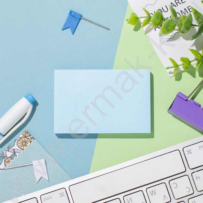 Бумага д/записей  51*76мм /100л, 60г/м², голубая с липким краем "Bright colours" | Фото 4