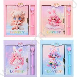 Блокнот  48л 13*17,5см "Девочка LOVELY" цветная тв.обл. /ассорти/,блок-клетка.+замочек+шар. ручк NEW | Фото 3