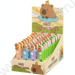 Нож канцелярский лезвие-4 см, размер 9 см Панда/цветной пластиковый держатель с фигуркой-панда | Фото 2