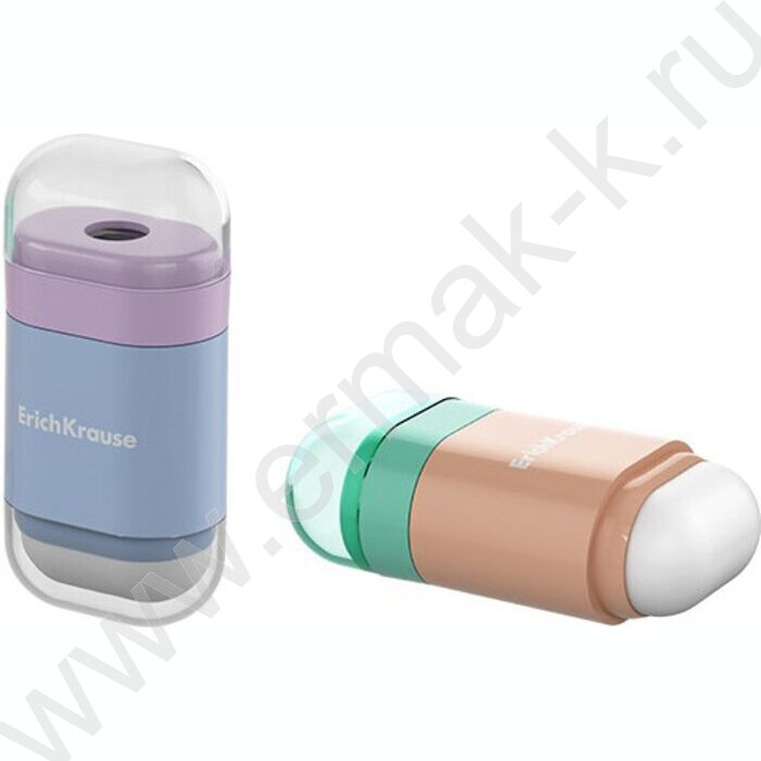 Точилка 1отв. пластик JOY®, Pastel Bloom /с контейнером и ластиком /ассорти | Фото 1