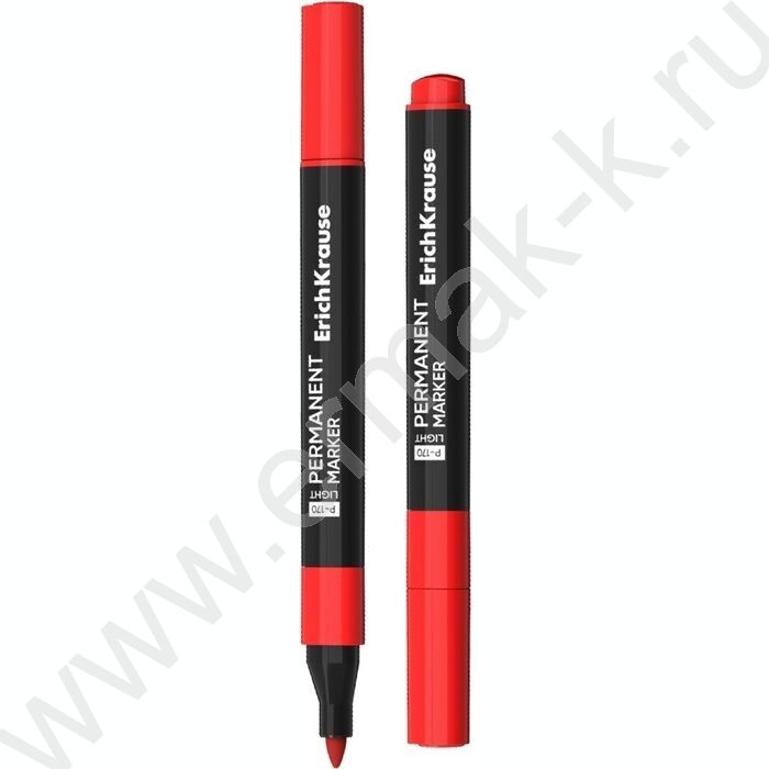 Маркер перм. /красный/ 2,5мм круг P-170 light /корпус - трехгранный | Фото 1