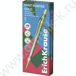 Карандаш механический 0,5мм НВ с ластиком Paint Pointer Gold NEW | Фото 2