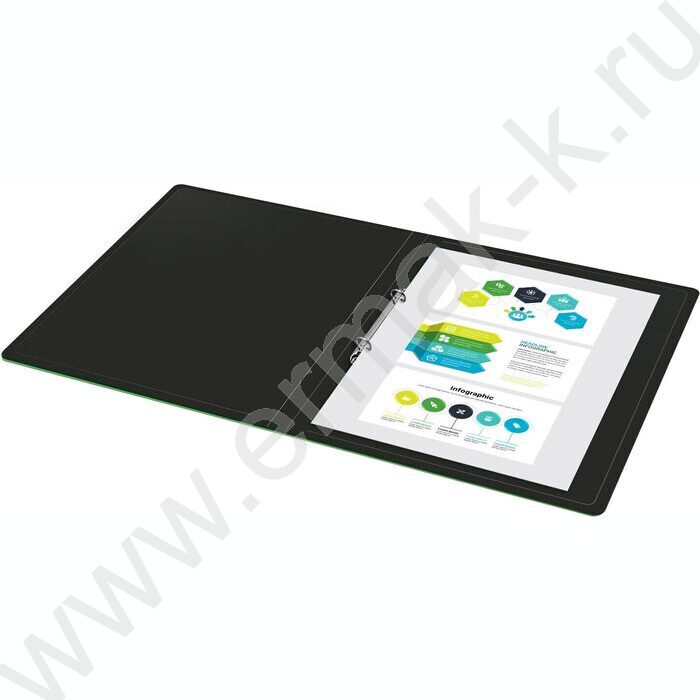 Папка 2 кольца 18мм  черная /пластик 0,5мм | Фото 5