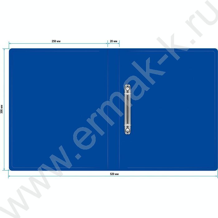 Папка 2 кольца 18мм  синяя /пластик 0,5мм | Фото 3