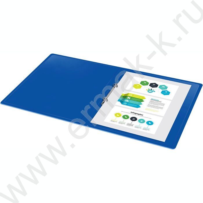 Папка 2 кольца 18мм  синяя /пластик 0,5мм | Фото 5