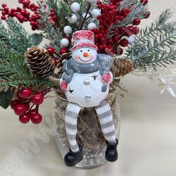 Подсвечник 5*5*17см. Снеговик или Дед Мороз /ассорти, 9-176 NEW | Фото 2