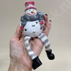 Подсвечник 5*5*17см. Снеговик или Дед Мороз /ассорти, 9-176 NEW | Фото 3