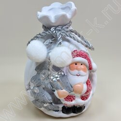 Подсвечник 8*7,5*13см. Мешок Деда Мороза /ассорти, 9-179 NEW | Фото 1