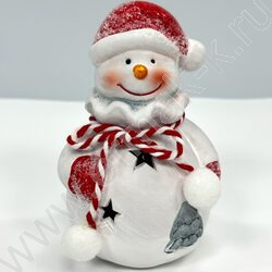 Подсвечник 6*6*12см. Дед Мороз или Снеговик /ассорти, 9-180 NEW | Фото 1