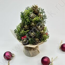 Елка с игрушкой золото H=17см., 9-190 NEW | Фото 3