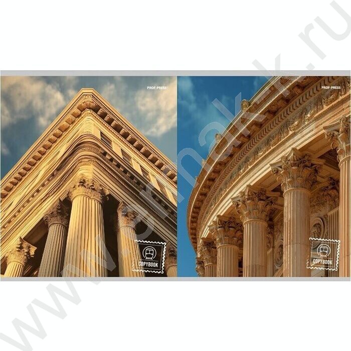 Тетрадь  48л клетка "Классическая архитектура" /перевертыши ассорти | Фото 2