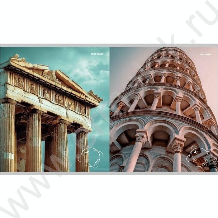 Тетрадь  48л клетка "Классическая архитектура" /перевертыши ассорти | Фото 5