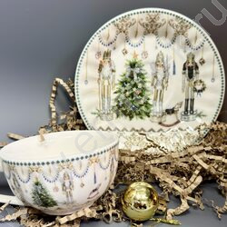 Набор посуды: Кружка и блюдце керам 120мл "Новогодняя сказка" NEW | Фото 2