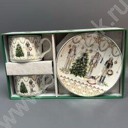 Набор посуды: 2 Кружки и 2 блюдца керам 160мл "Новогодняя сказка" NEW | Фото 2