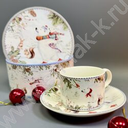 Набор посуды: Кружка и блюдце керам 160мл "Белый медведь" NEW | Фото 3