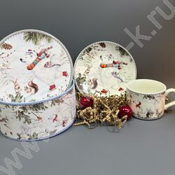 Набор посуды: Кружка и блюдце керам 160мл "Белый медведь" NEW | Фото 4