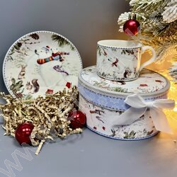 Набор посуды: Кружка и блюдце керам 160мл "Белый медведь" NEW | Фото 5