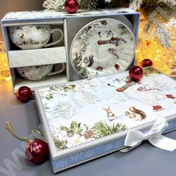 Набор посуды: 2 Кружки и 2 блюдца керам 120мл "Белый Медведь" NEW | Фото 8