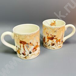 Набор посуды: 2 Кружки керам 220мл "Олененок" NEW | Фото 1