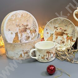 Набор посуды: Кружка и блюдце керам 160мл "Олененок" NEW | Фото 6