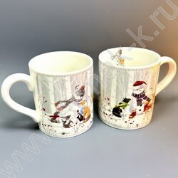 Набор посуды: 2 Кружки керам 220мл "Снеговик" NEW | Фото 1
